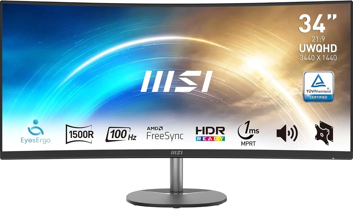 MSI MSI Pro MP341CQ 34" 3440x1440 100Hz curved monitor — product photo