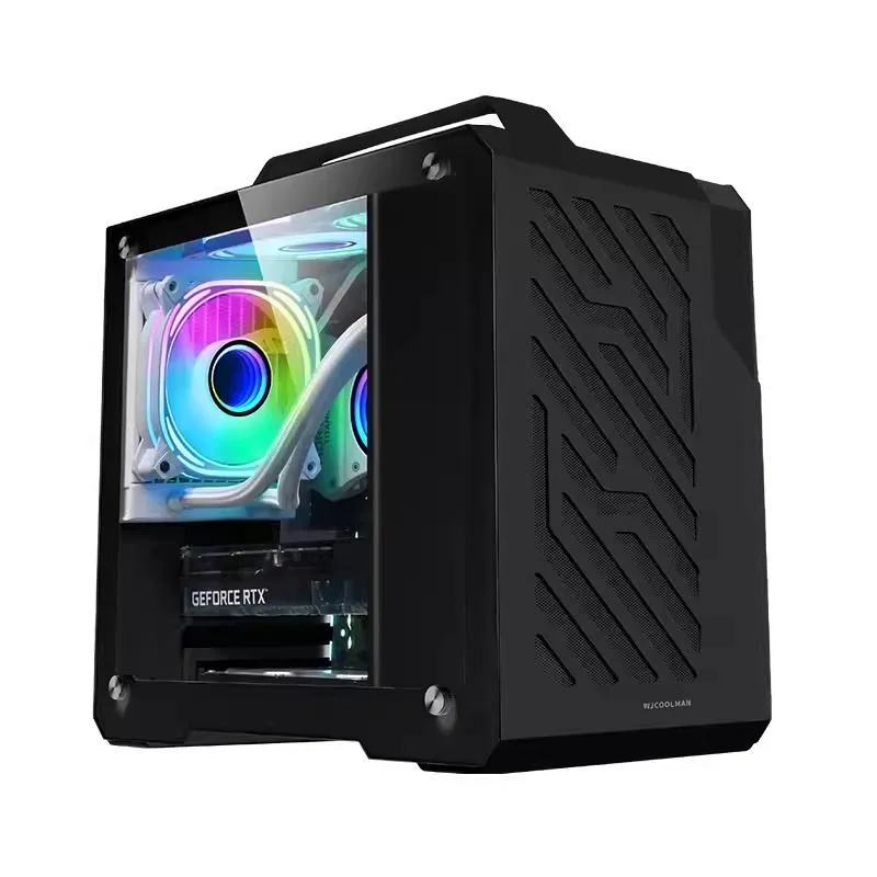 BFKK BFKK Small Computer Case Aluminum ITX/MATX Tempered Glass Black — product photo