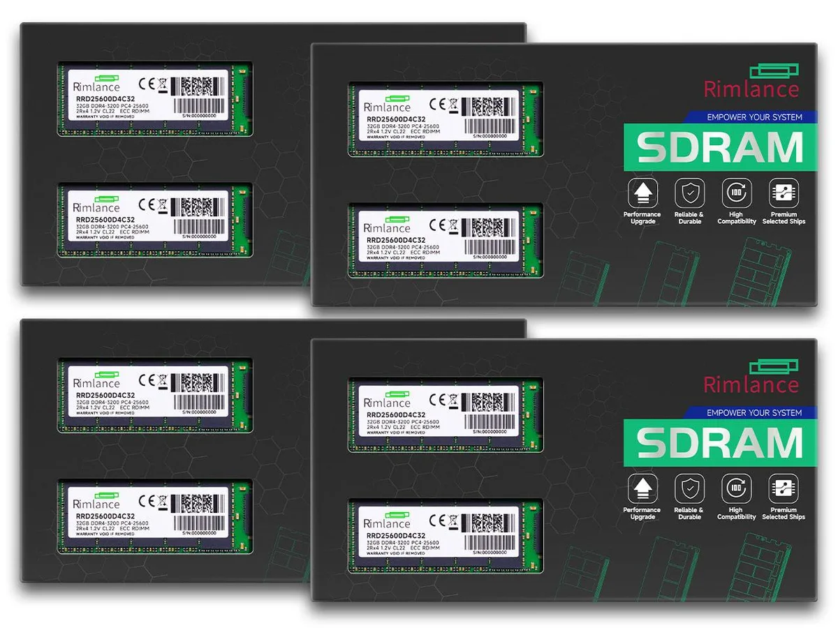 RIMLANCE RIMLANCE RRD25600D4C8K256 256GB (8×32GB) DDR4 3200 ECC RDIMM 2Rx4 1.2V 288-Pin — photo du produit
