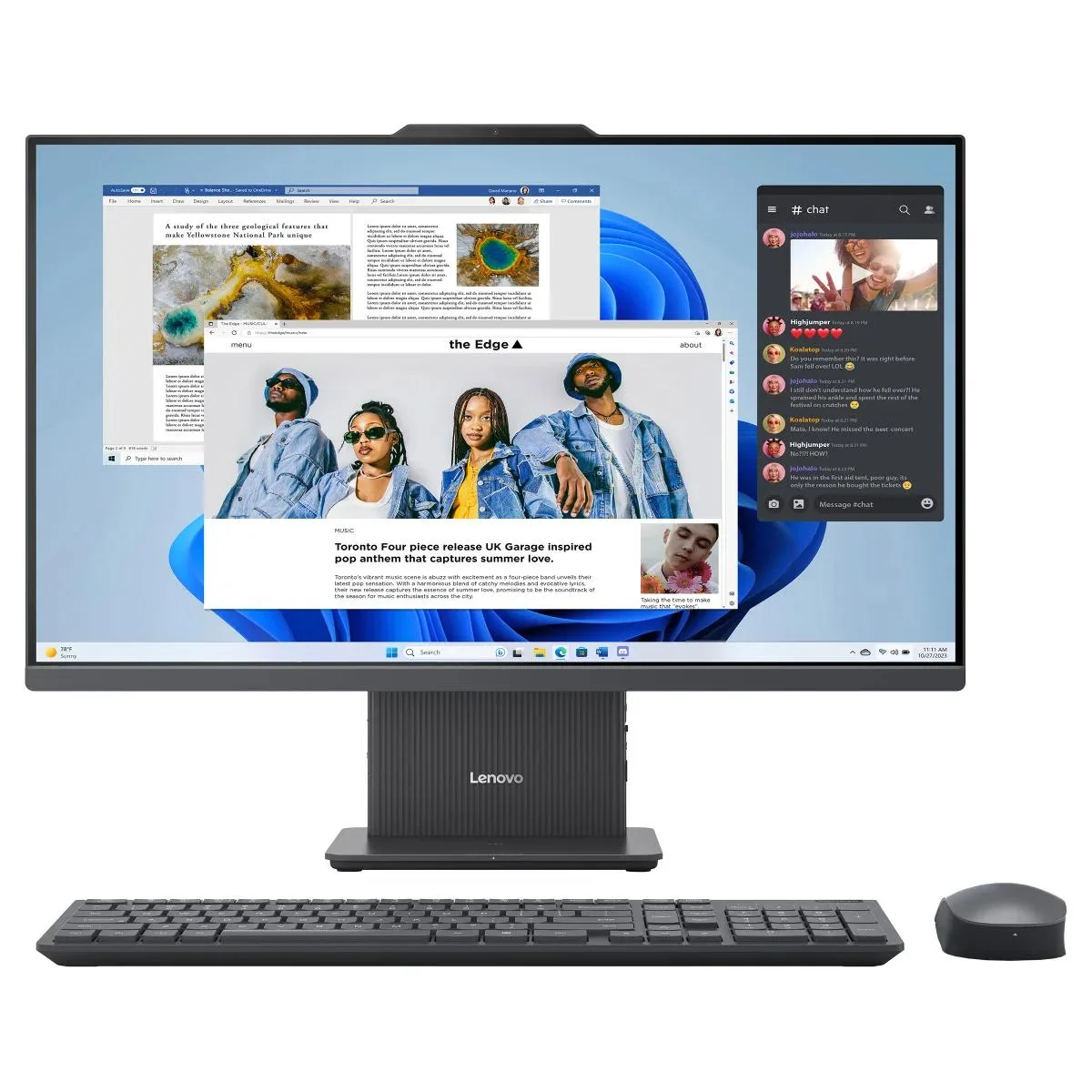 Lenovo Lenovo IdeaCentre 27" All-in-One Touchscreen AMD Ryzen 5 8645HS 16GB DDR4 1TB — photo du produit