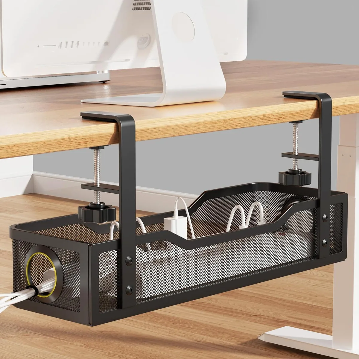 BFKK BFKK 16" Under Desk Cable Management Box Clamp .4-3" 15lb Black — termékfotó
