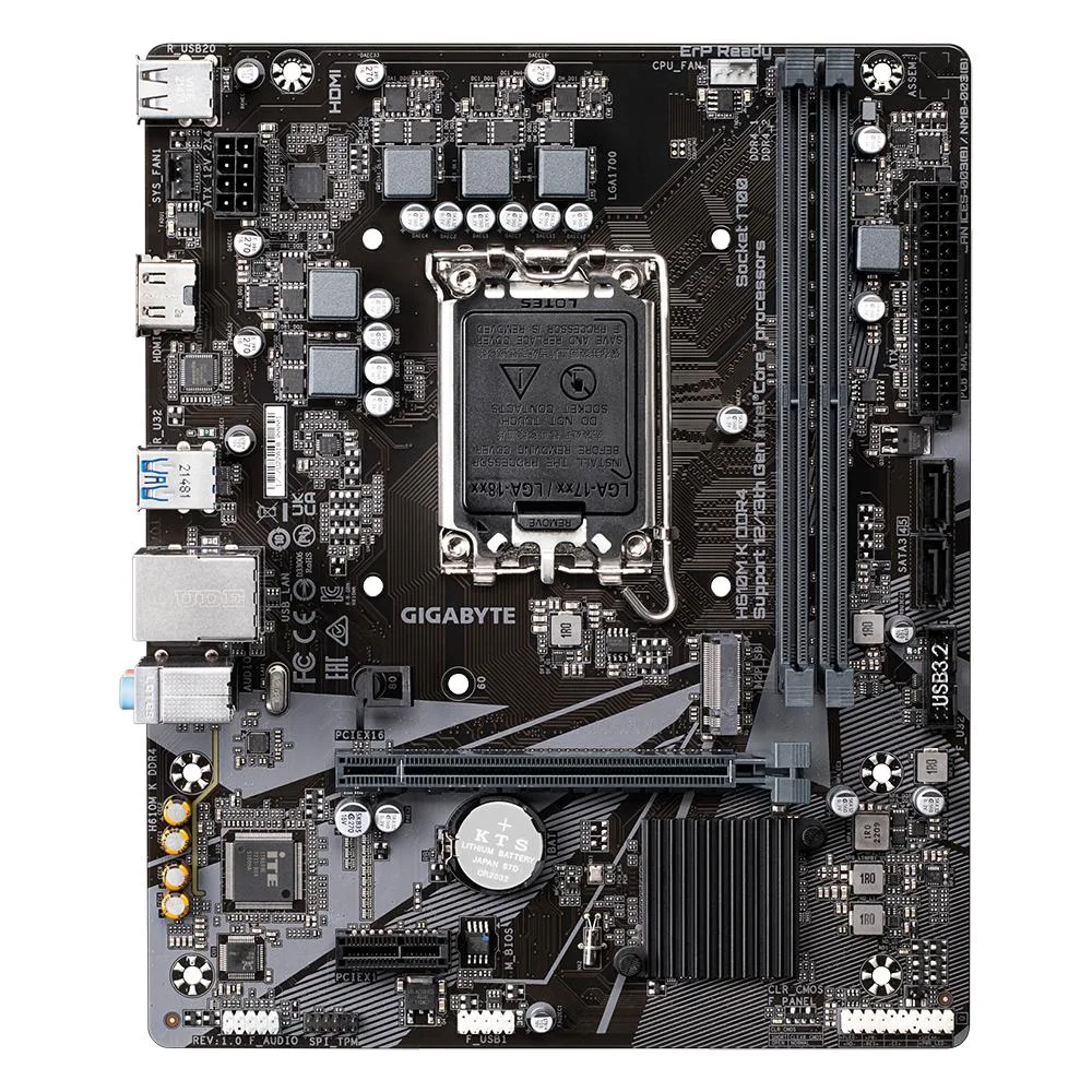 Green micro-ATX motherboard with silver sockets and black heatsinks