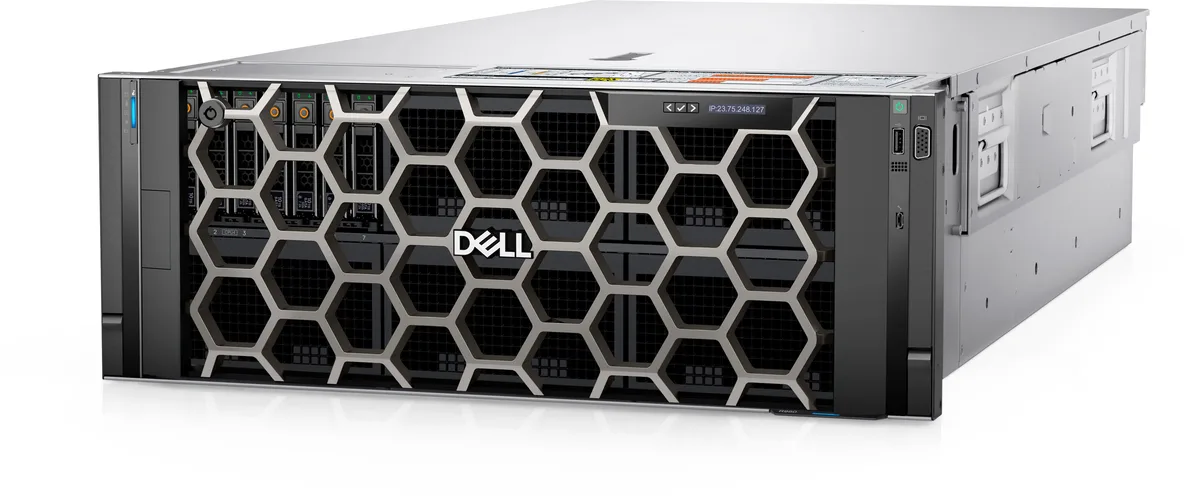 Silver 4U rack server chassis with front drive bays and ventilation grilles