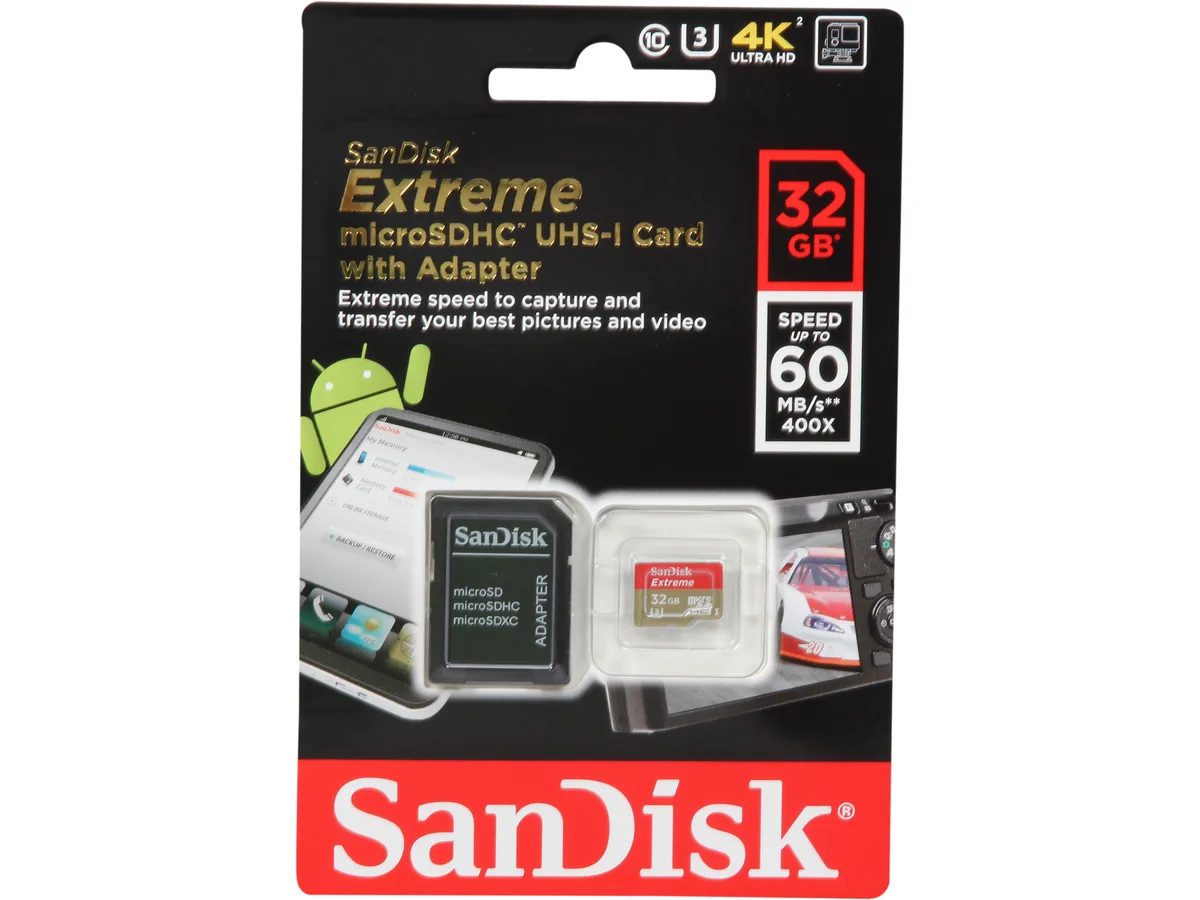 SanDisk SanDisk Extreme 32GB microSDHC UHS-I Class 10 60MB/s 40MB/s SDSDQXN-032G-G46A memory card — ภาพสินค้า