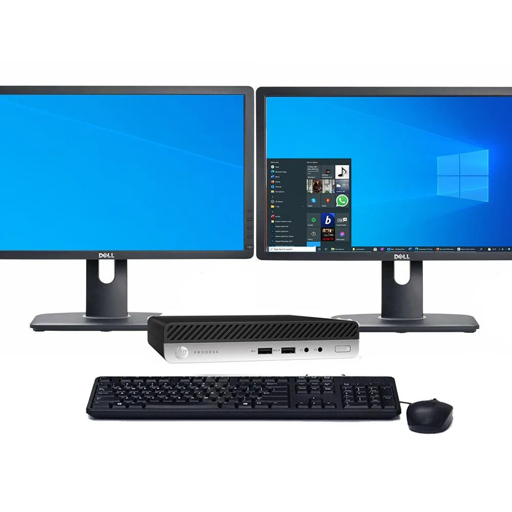 HP HP ProDesk 400 G5 Mini desktop PC i5-9500T 32GB 1TB SSD dual 22" LCDs — photo du produit