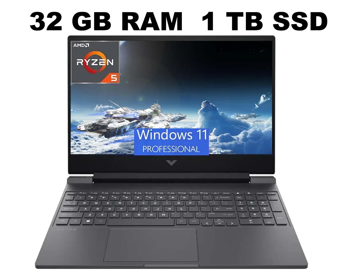 Black HP Victus 15 gaming laptop closed lid matte finish 15.6 inch display