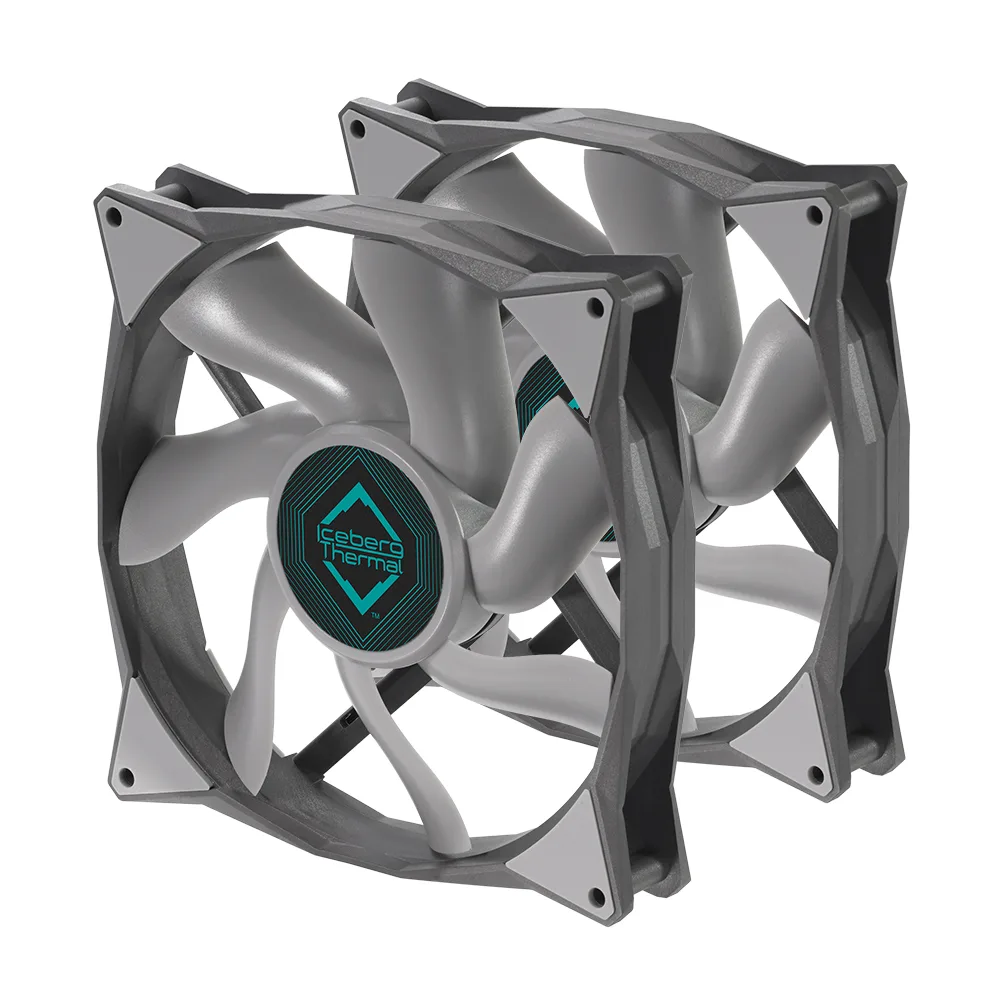 Iceberg Thermal Inc Iceberg Thermal Inc IceGALE 140mm PWM Case Fan 2-Pack Gray — product photo