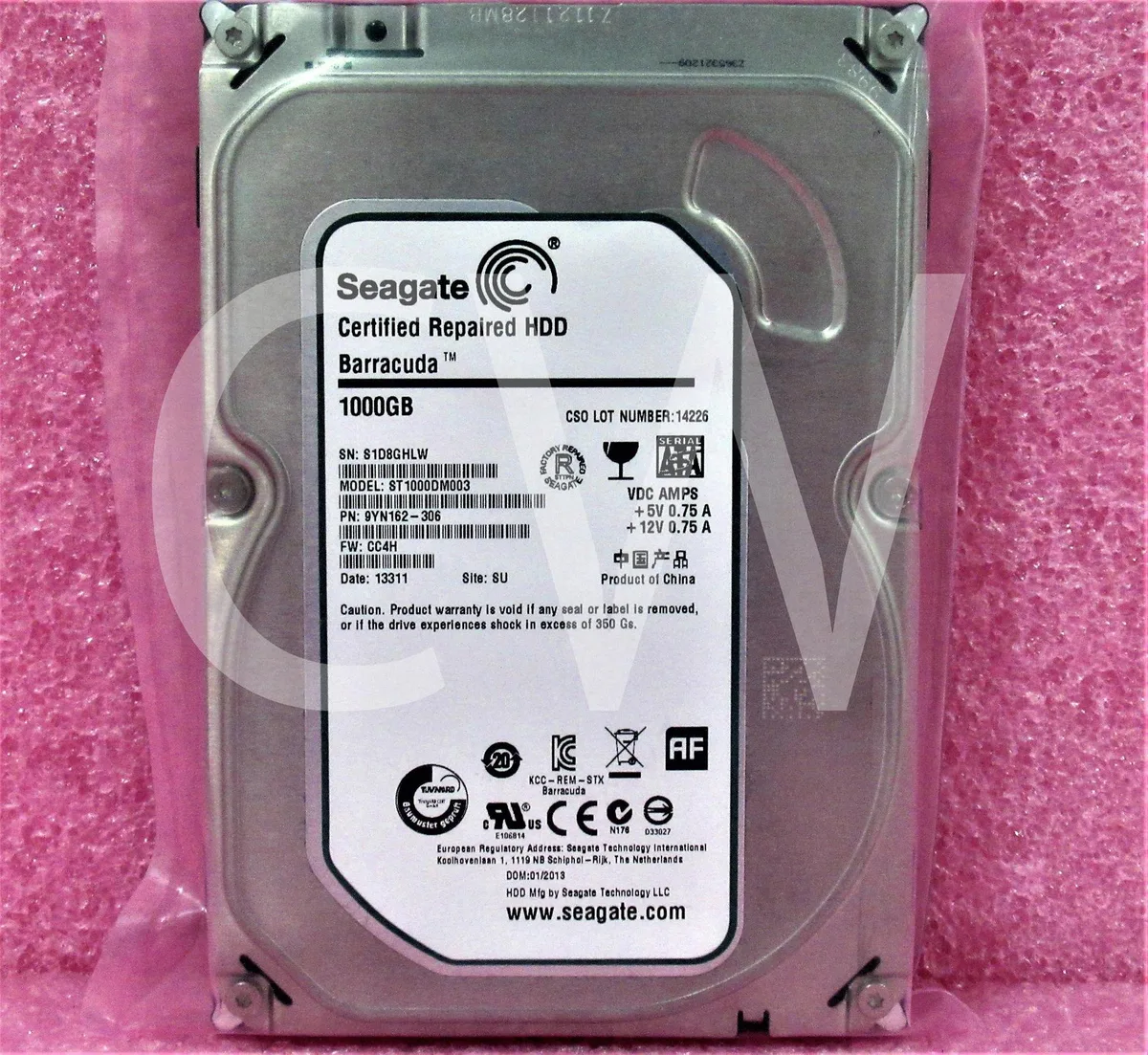Seagate Seagate ST1000DM003 9YN162 1TB 7200RPM 64MB 3.5" SATA internal hard drive — 商品写真