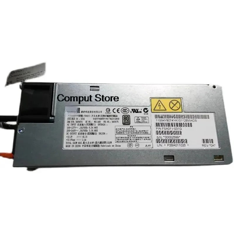 New 550W ATX power supply unit with metal casing and fan grille