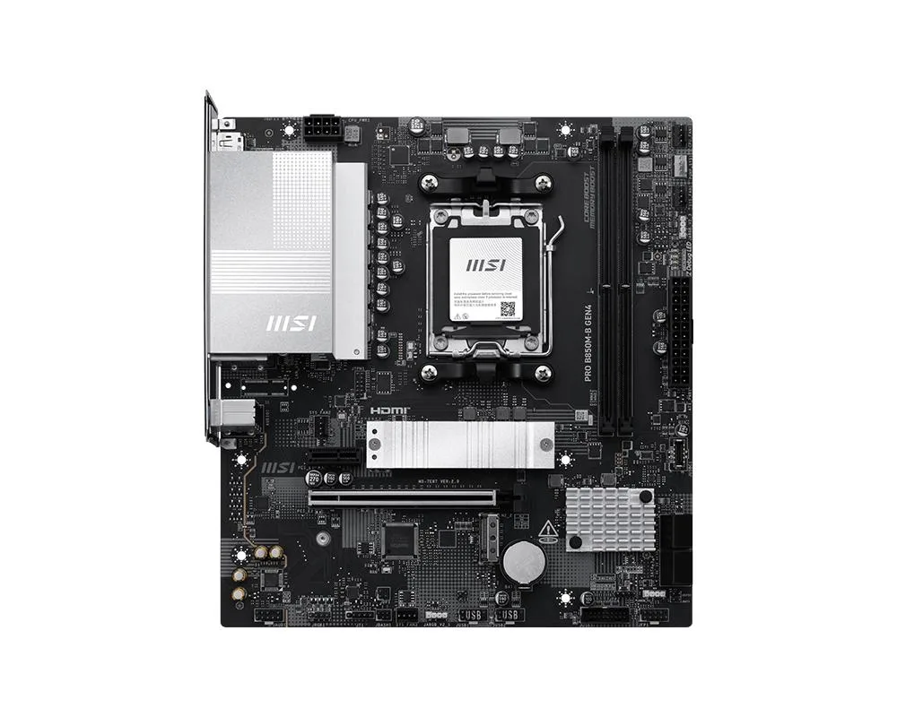 MSI PRO B850M-B GEN4 motherboard silver finish micro-ATX form factor
