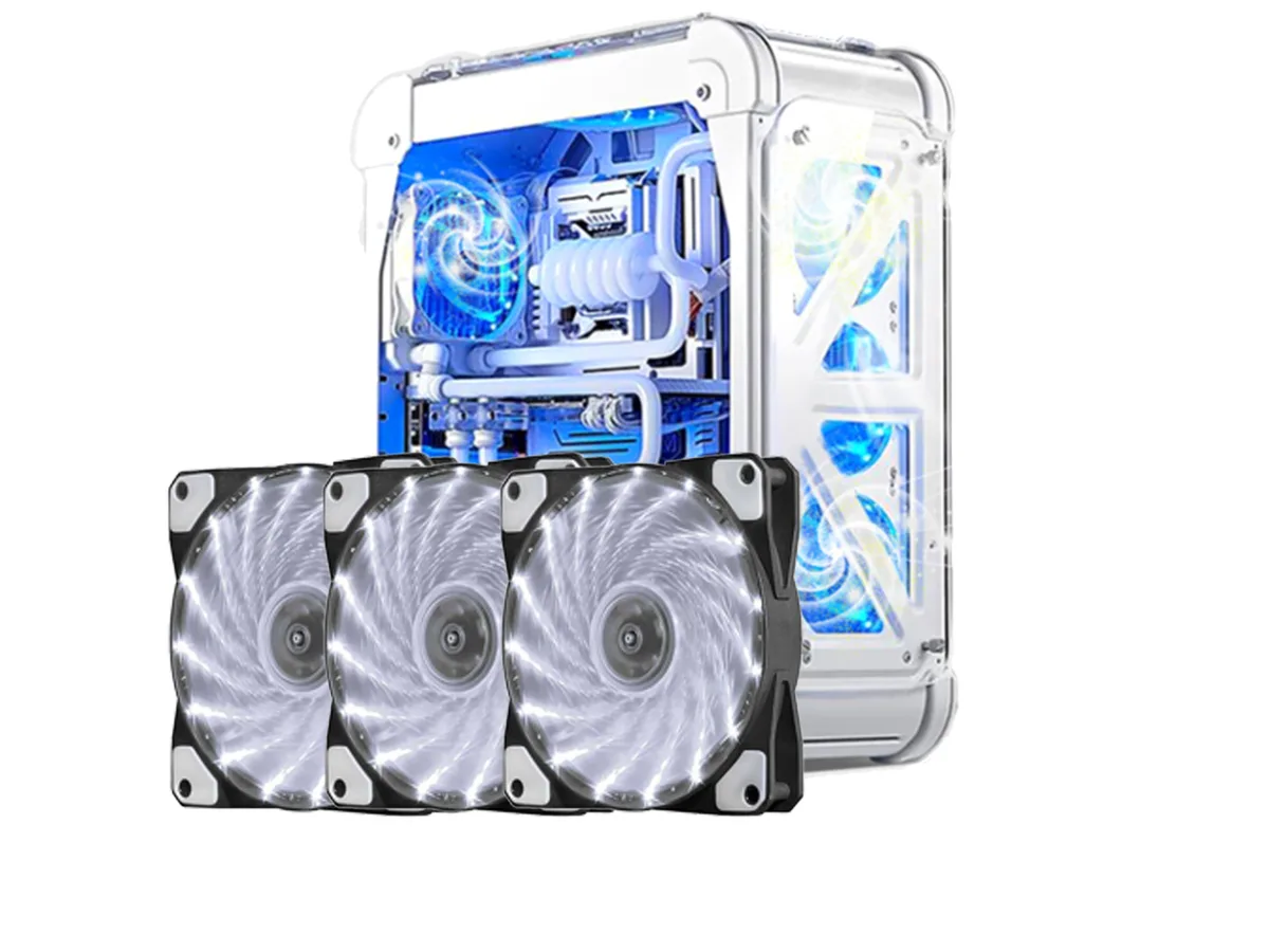 sakose sakose 12025-LED 120mm case fan 15 LED 1100 RPM 18 dBA 3 pack — foto produk