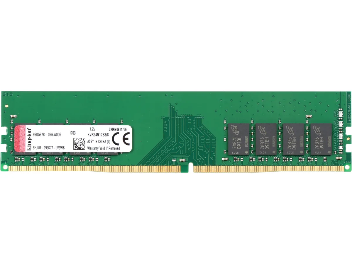 Kingston Technology Corp. Kingston Technology Corp. KVR24N17S8/8 8GB DDR4 2400 CL17 desktop RAM — product photo