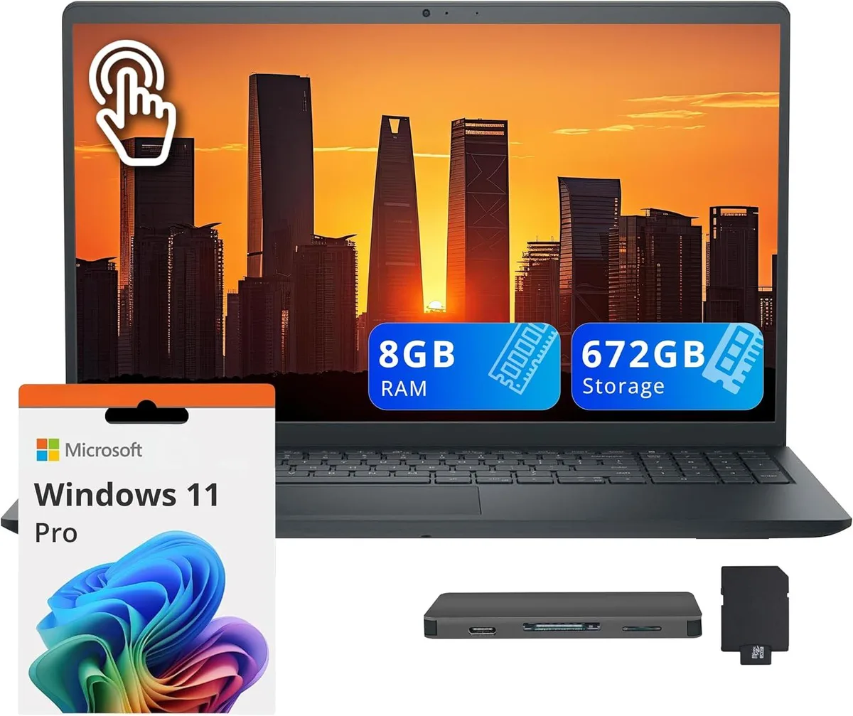 DELL Dell Inspiron 15.6" FHD Touchscreen i5-1334U 8GB 672GB Full Size Keyboard Webcam Win 11 Pro business laptop — produkto nuotrauka