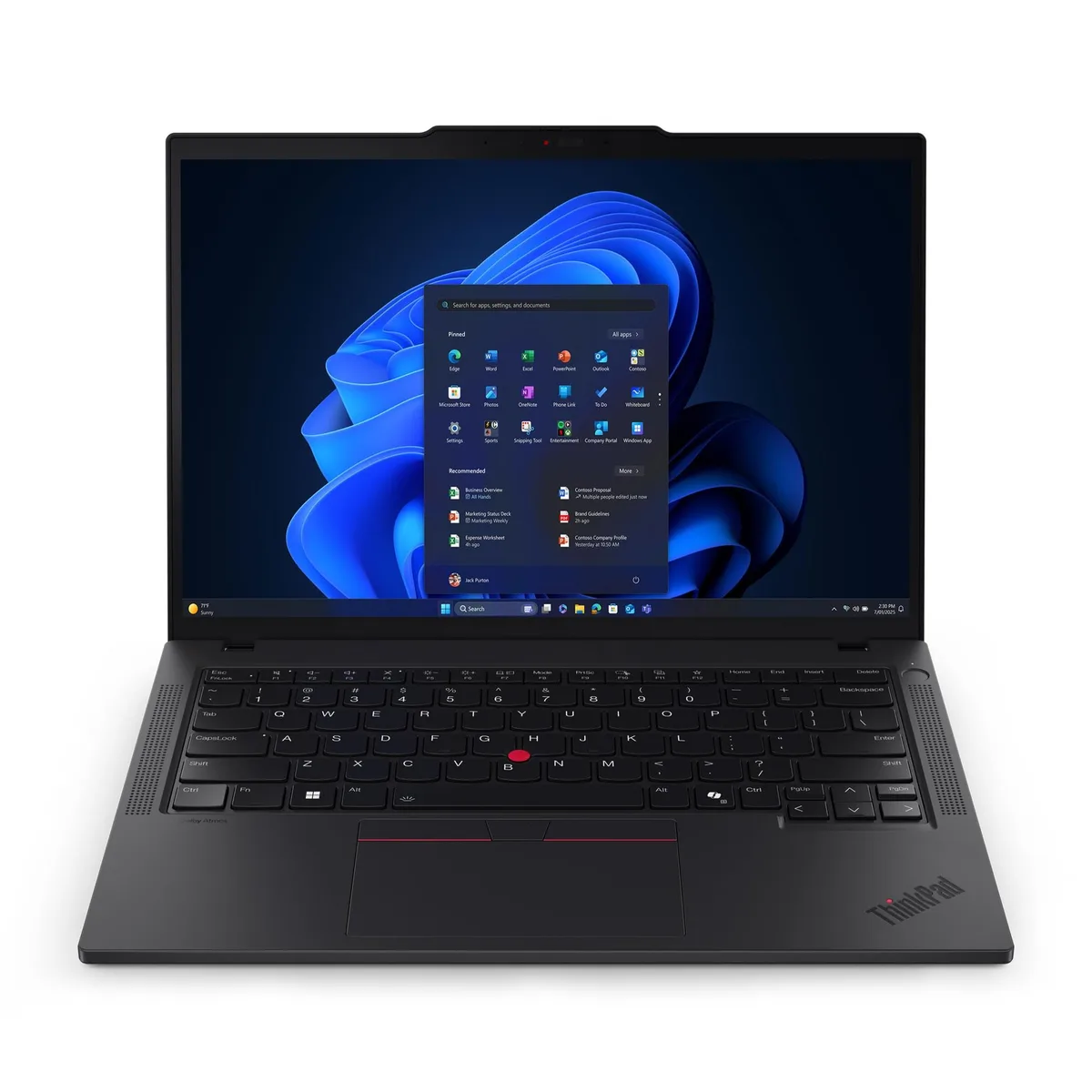 Silver 14 inch ThinkPad laptop closed on table