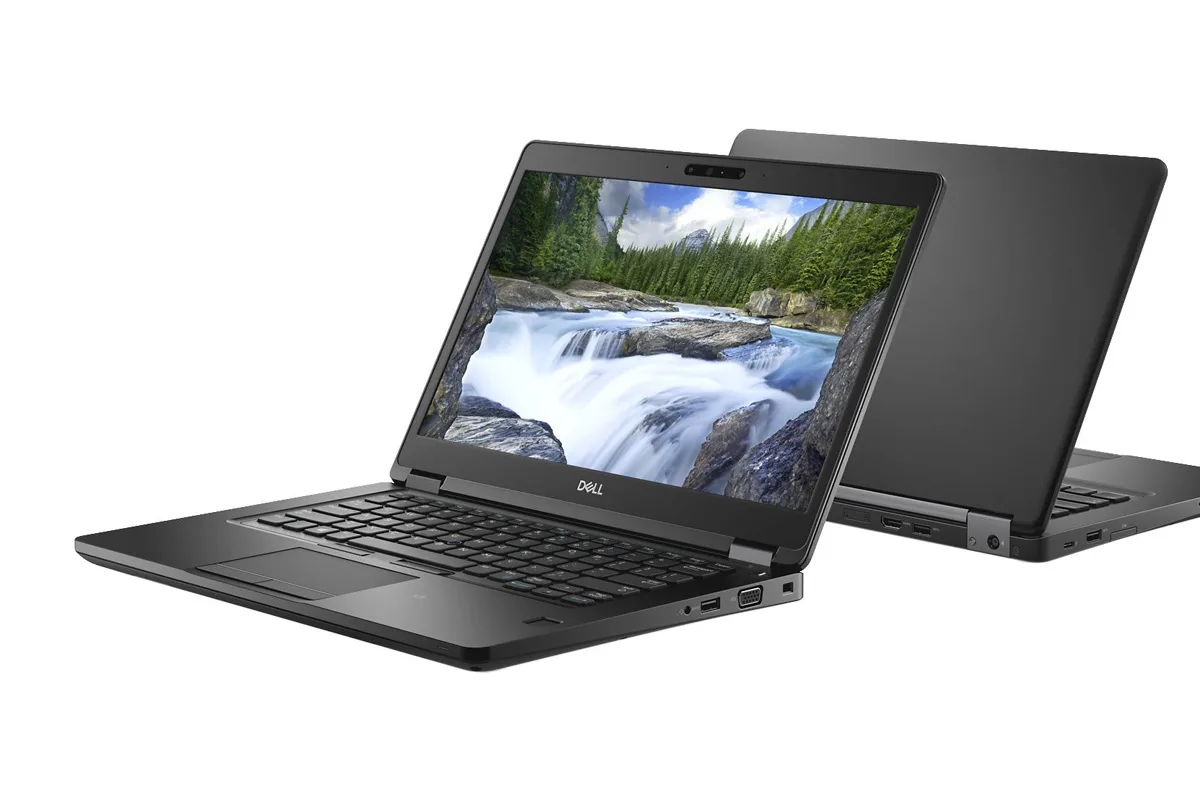 Black Dell Latitude 5490 ultrabook closed lid 14 inch screen