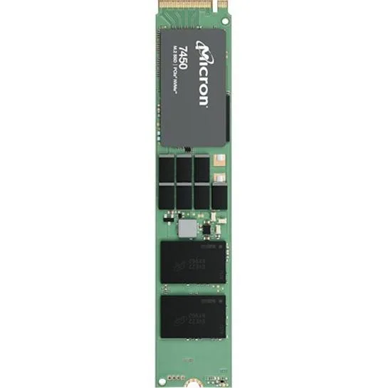 Green circuit board M.2 22110 SSD with black controller and NAND chips