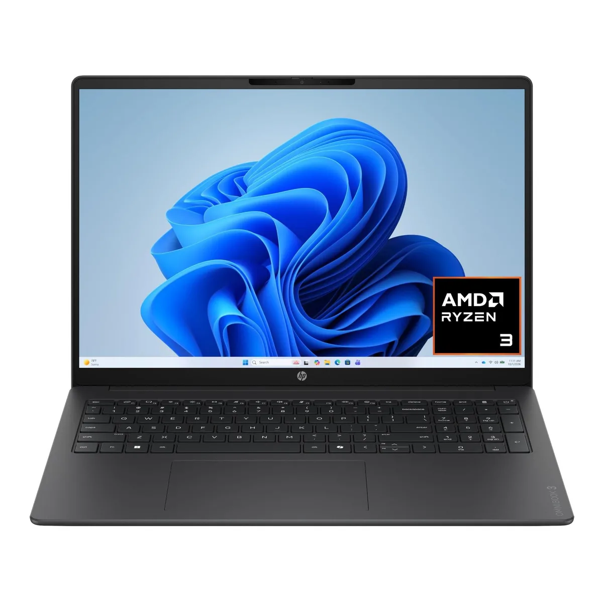 Silver 16 inch laptop with touchscreen display open