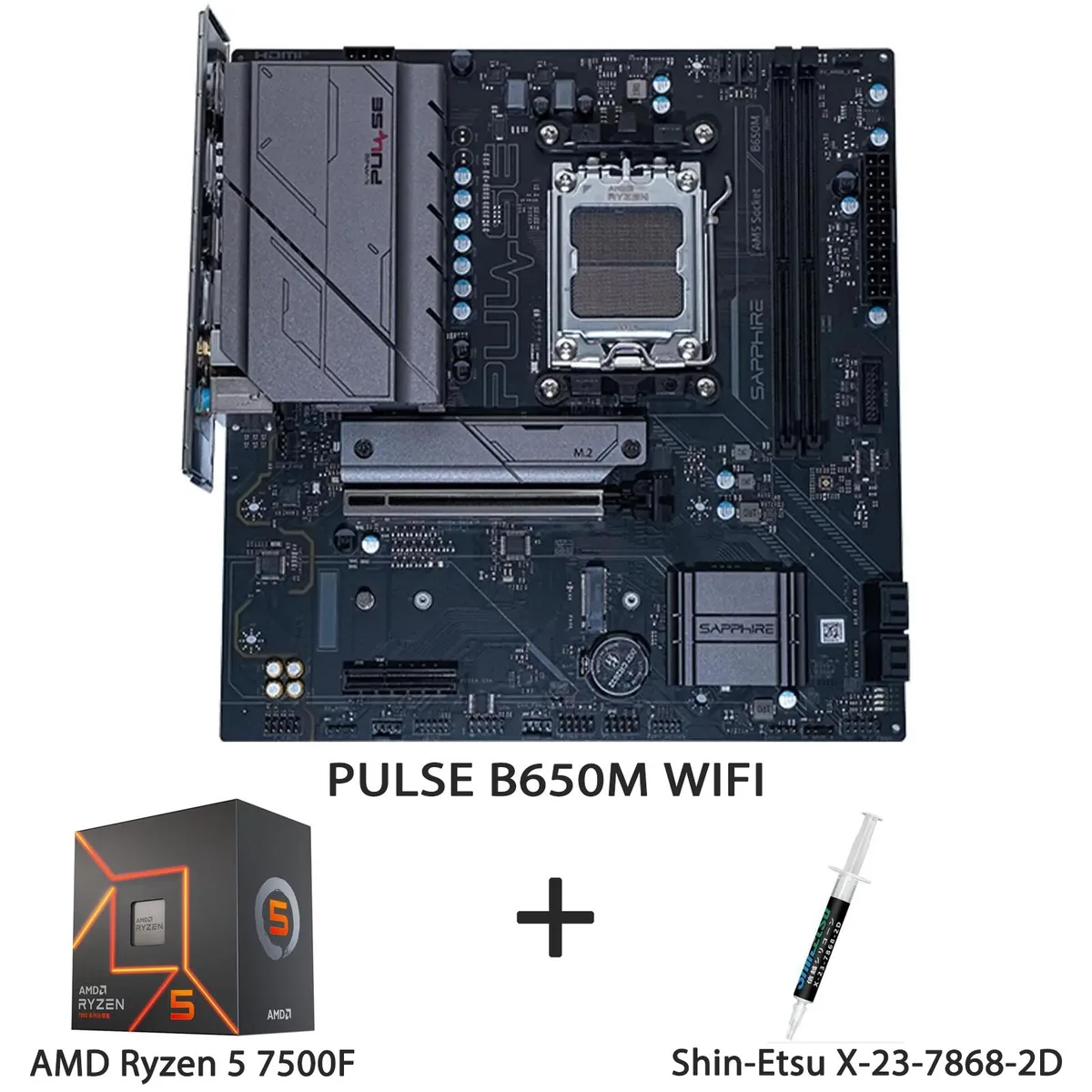 Sapphire Tech Sapphire Tech PULSE B650M WIFI + Ryzen 5 7500F AMD motherboard CPU combo — fotografia produktu