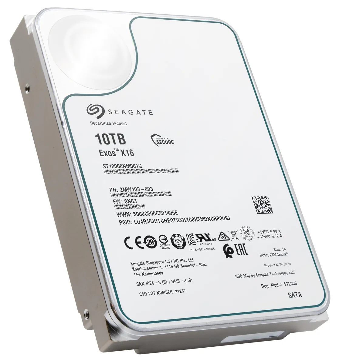 Seagate Seagate Exos X16 10TB SATA 7200RPM 3.5-Inch Enterprise Internal Hard Drive ST10000NM001G — foto produk