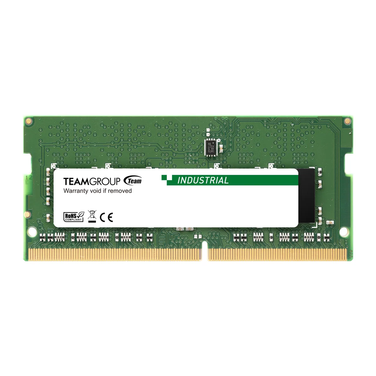 Green 260-pin DDR4 SO-DIMM module with gold contacts