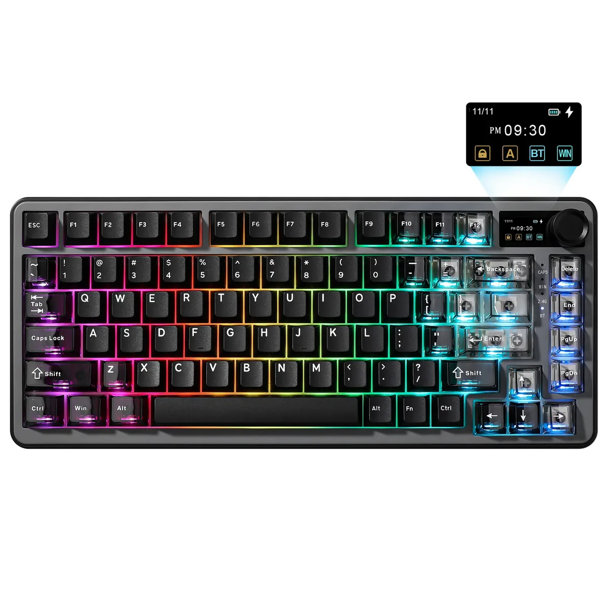 YUNZII YUNZII B75 PRO MAX 75% Wireless Gaming Keyboard Black Cocoa V2 Switch — photo du produit