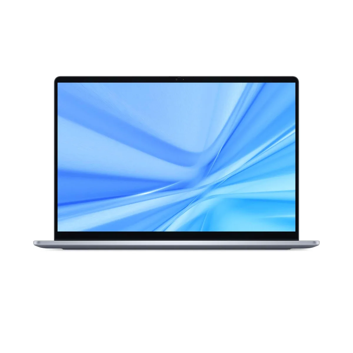Ice Blue Dell 16 Plus laptop, slim clamshell, matte finish, 16 inch non-touch screen