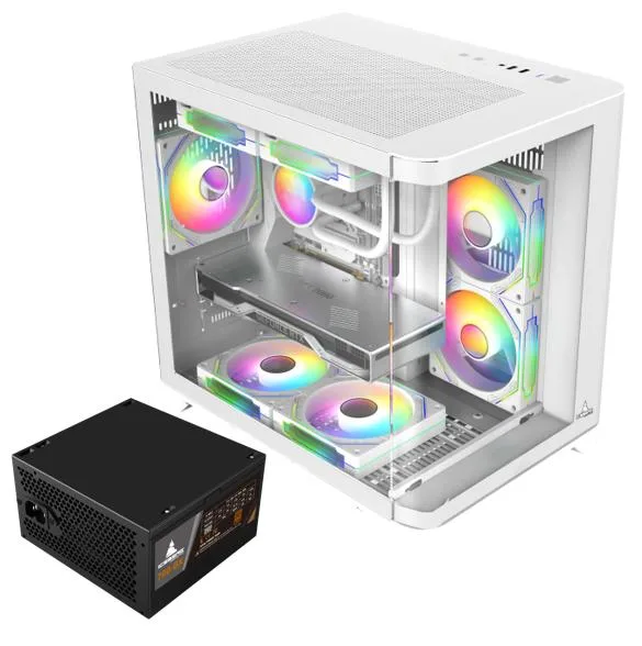 Iceberg Iceberg Crystal Wave M WHT 700BX Micro ATX Case 700W Bronze — 商品写真