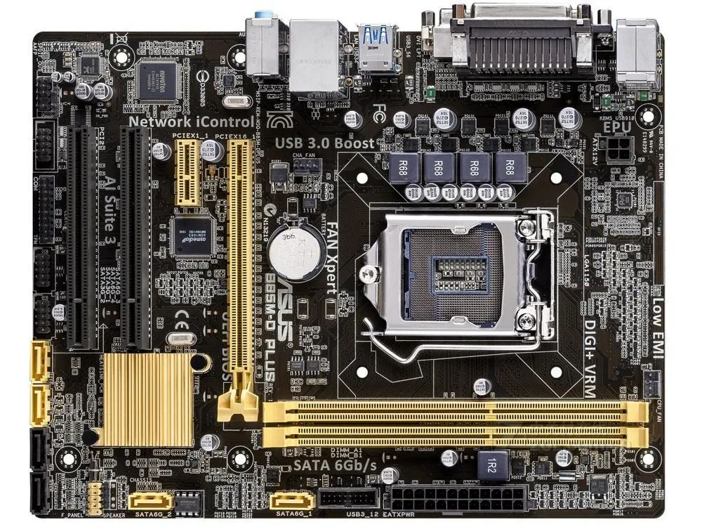 Green Micro ATX motherboard with LGA 1150 socket and DDR3 slots