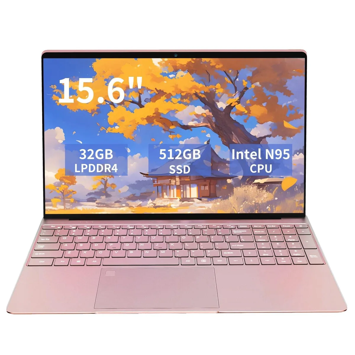 KurieTim KurieTim 15.6" laptop Intel N95 32GB DDR4 512GB NVMe Rose Gold — fotografia produsului