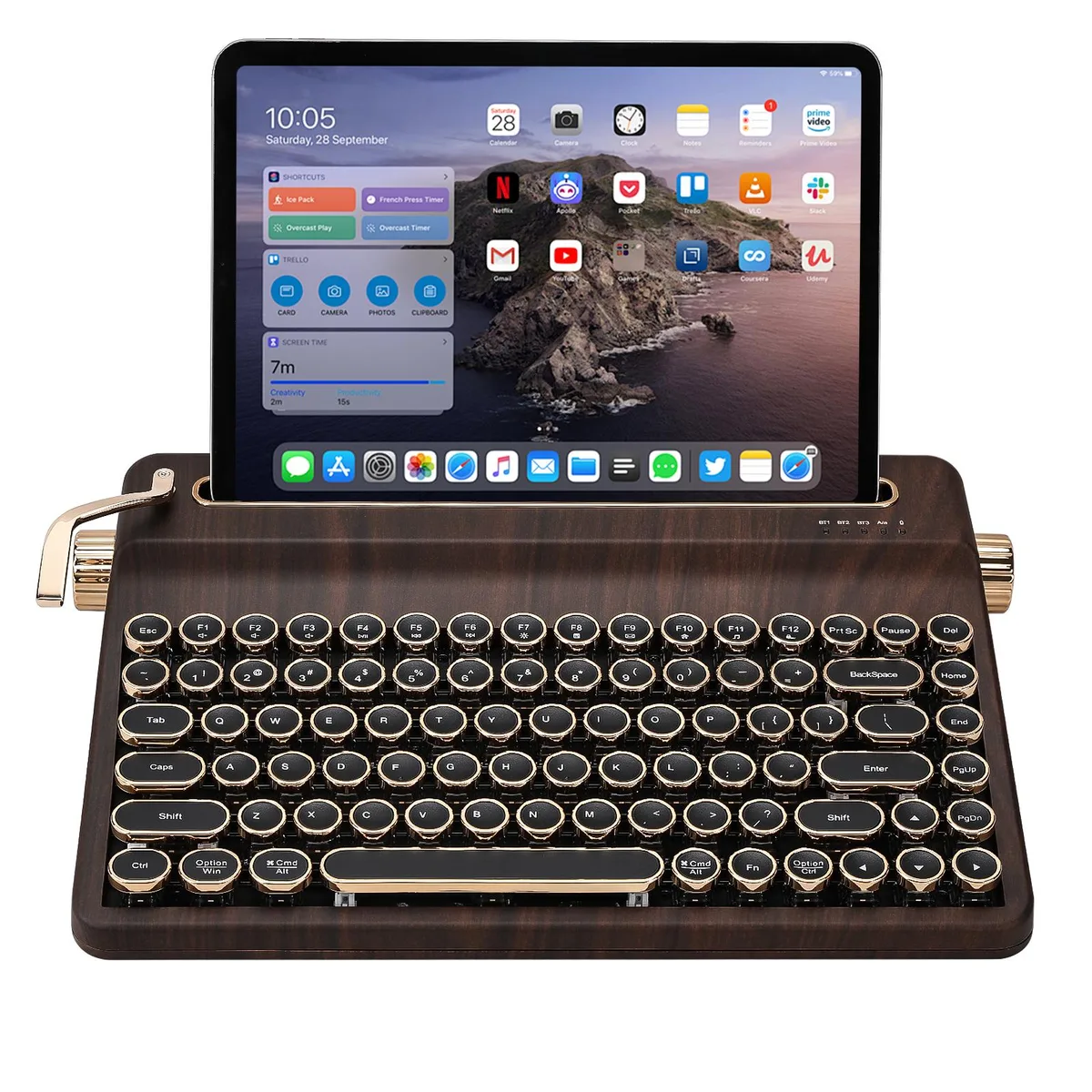 YUNZII YUNZII QL75 75% Wireless Mechanical Keyboard Wood Grain Onyx Tactile Switch — photo du produit
