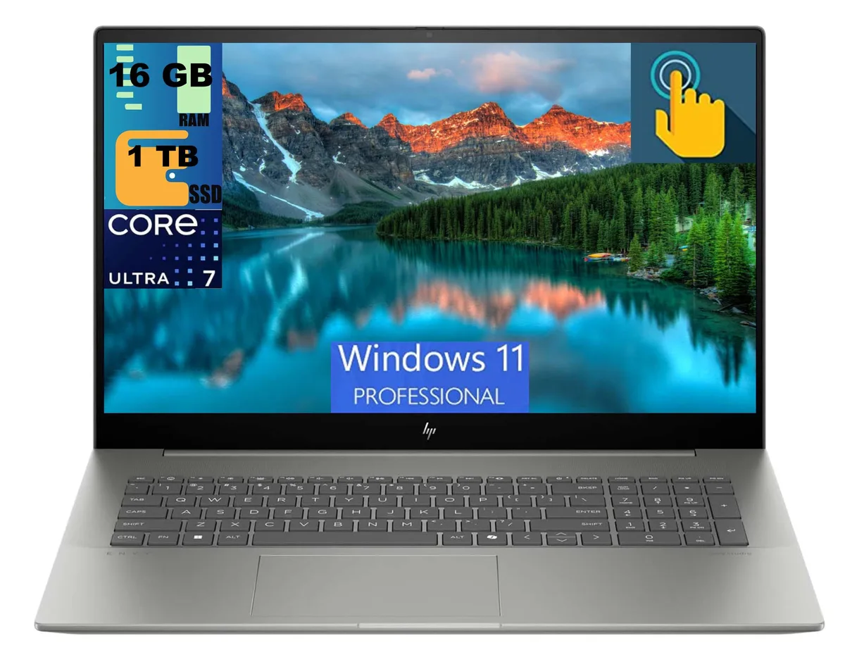 HP HP Envy Business 15 laptop, 17.3" FHD Touch, Core Ultra 7 155H, 16GB DDR4, 1TB PCIe, Arc Graphics — product photo
