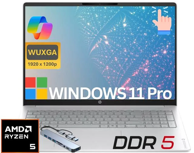 HP HP OmniBook 3 16 Laptop Ryzen 5 40 8GB DDR5 512GB SSD Radeon 610M Windows 11 Pro — photo du produit