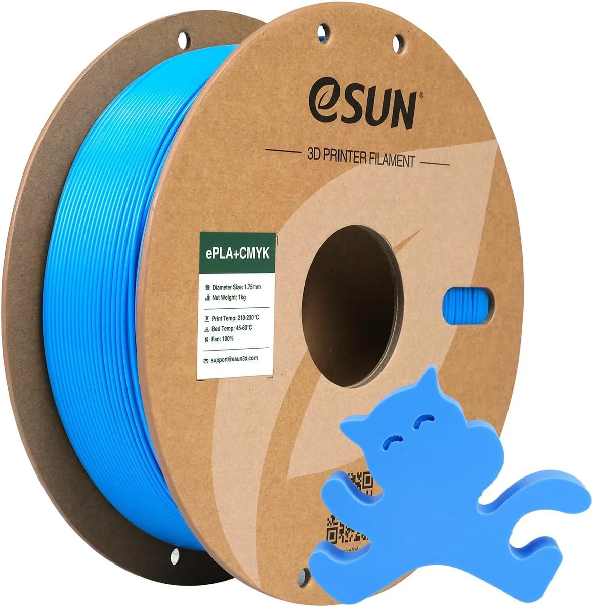Cyan PLA+ filament on a 1KG spool