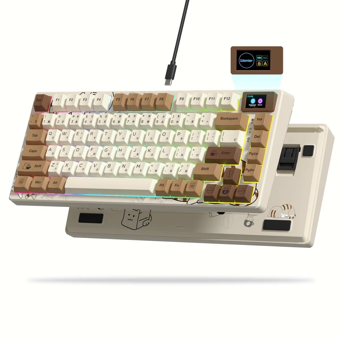 Womier Womier S-K80 Retro 75% Gaming Keyboard Coffee Cat — 商品照片