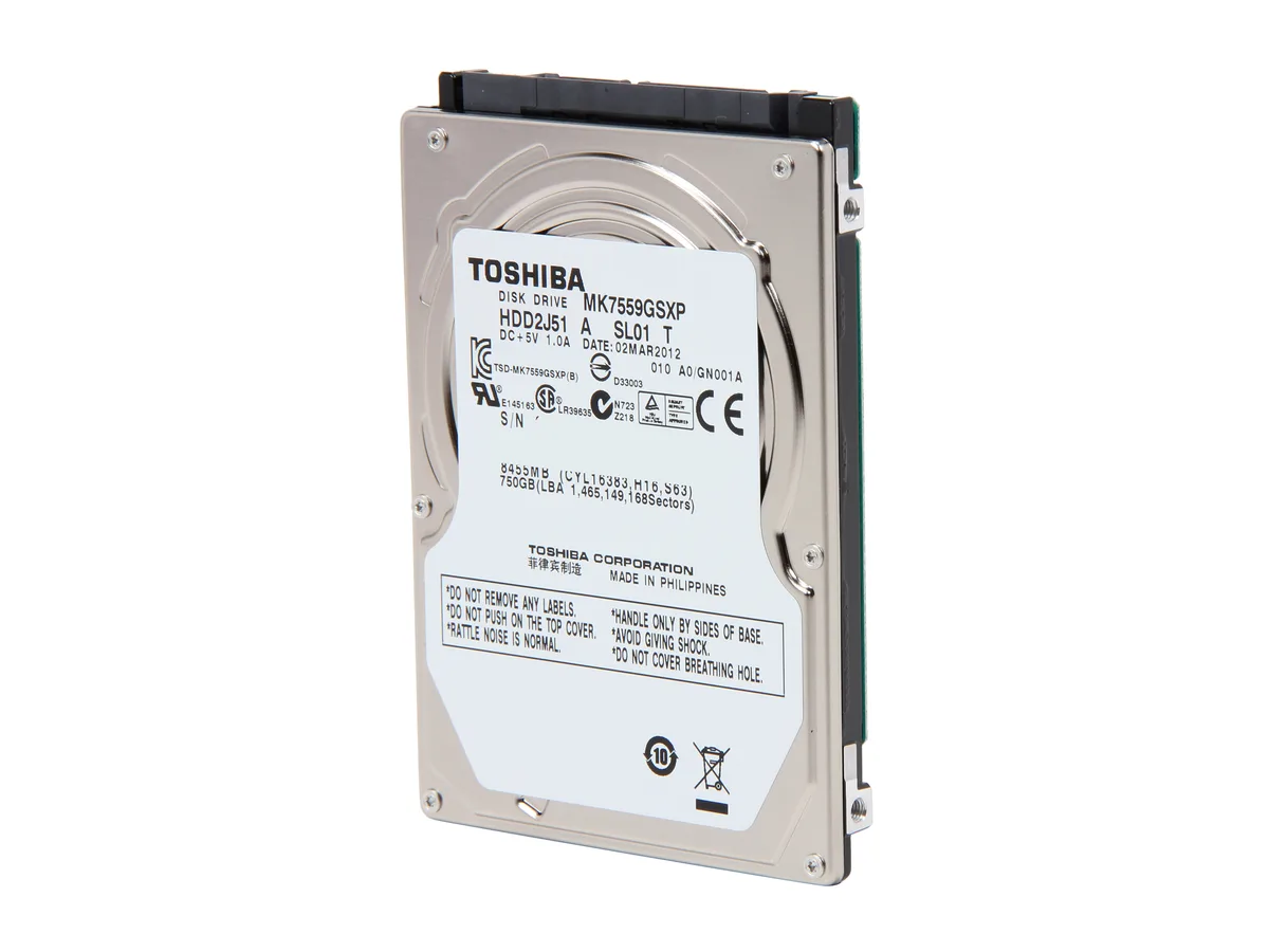 Toshiba Toshiba MK7559GSXP 750GB 5400 RPM 8MB Cache SATA 3.0Gb/s 2.5" laptop hard drive — ภาพสินค้า