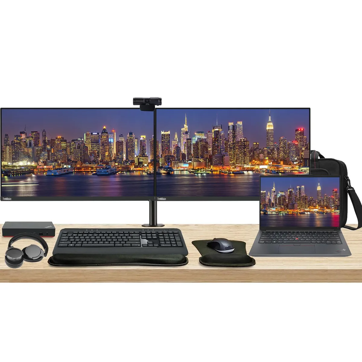 Lenovo Lenovo ThinkPad E14 Gen 5 Ryzen 5 7530U 16GB 256GB Bundle with Dual 27" Monitors, Dock, Peripherals — foto do produto