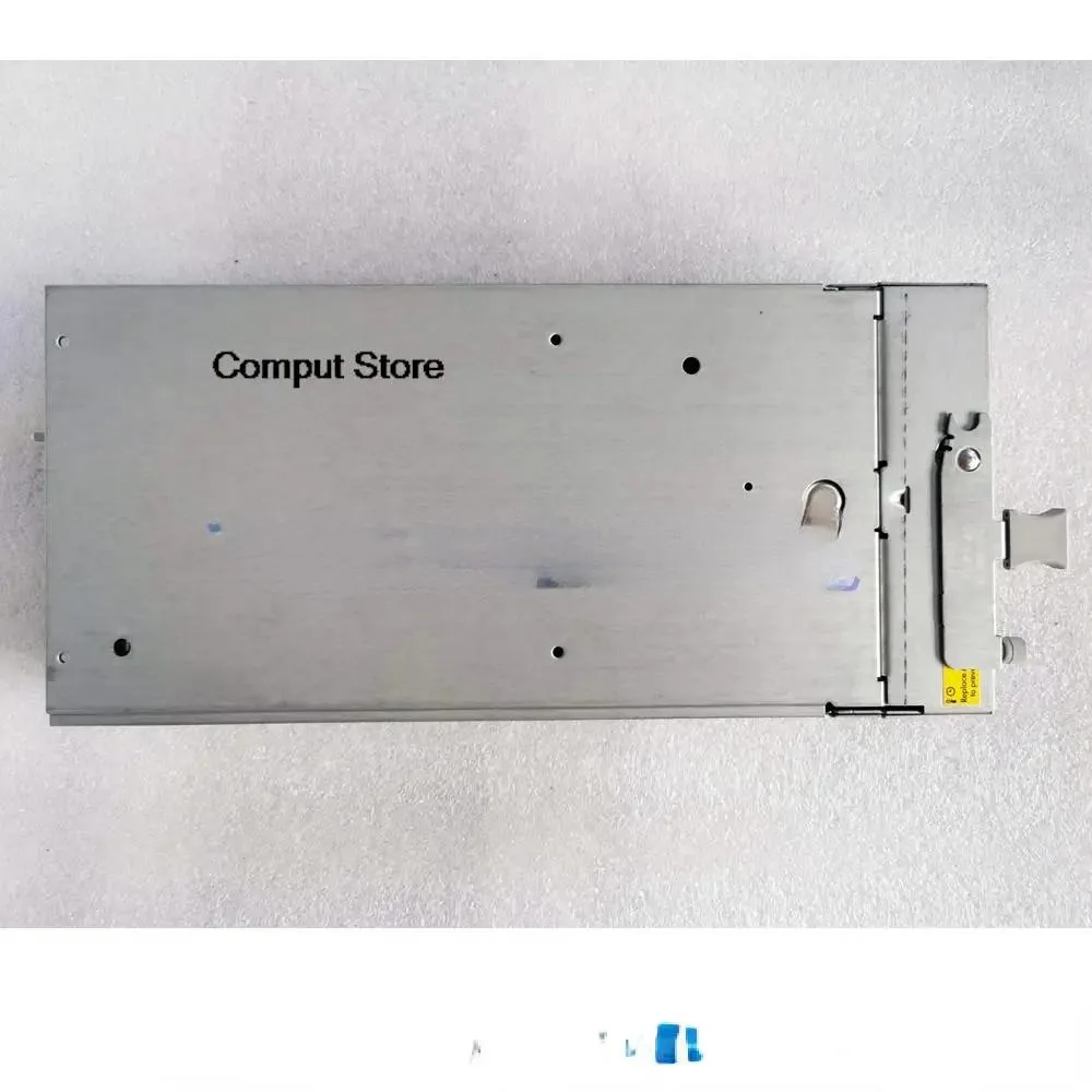 Rectangular silver ATX power supply unit with fan grille and connector sockets