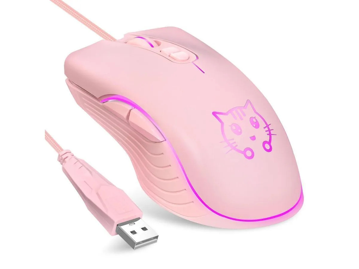  CORN SB-186 Gaming Mouse 2400 DPI Pink — product photo