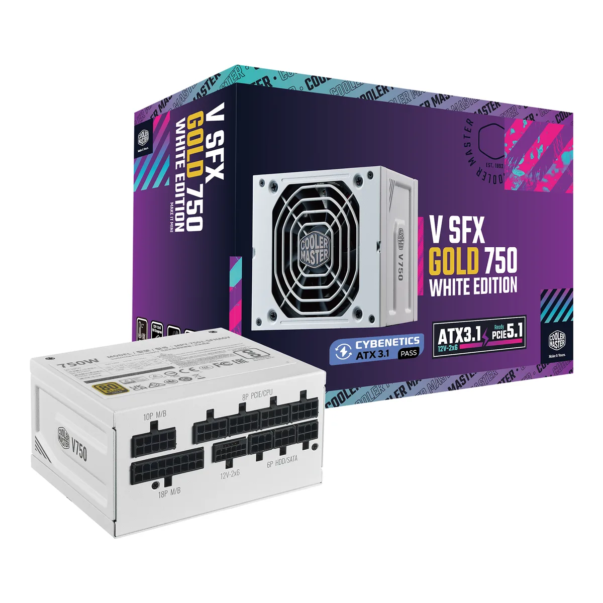 Cooler Master Cooler Master MPY-7501-SFHAGV-3EWF White 750W SFX Gold power supply — product photo