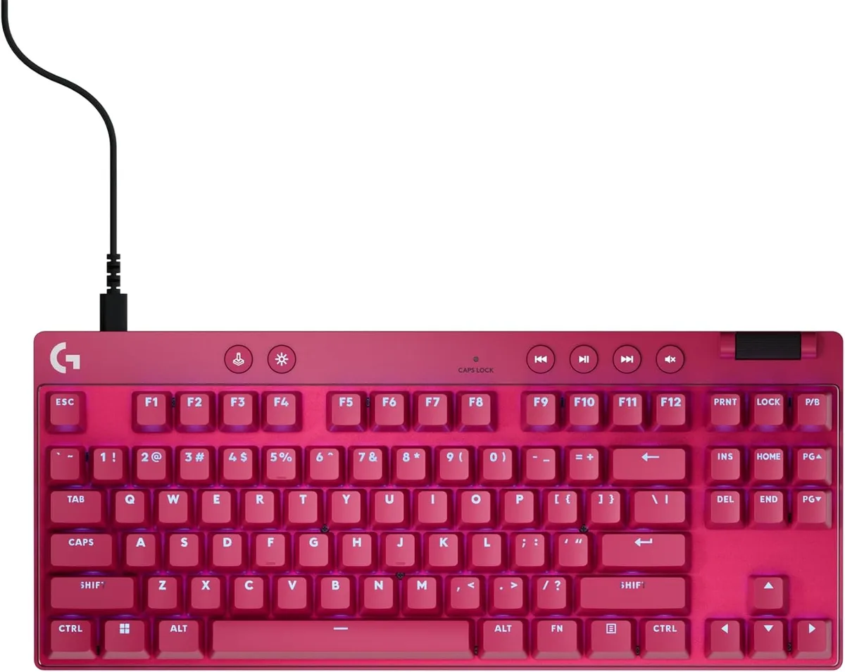 Logitech Logitech 920-013133 PRO X TKL Rapid Wired Keyboard Magnetic Analog Switches RGB Magenta — zdjęcie produktu