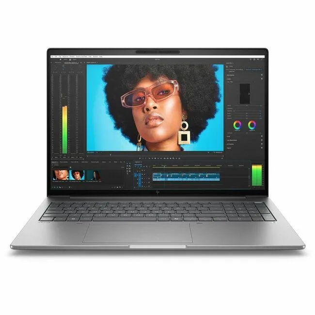 Silver 16 inch laptop with matte non touch display and webcam