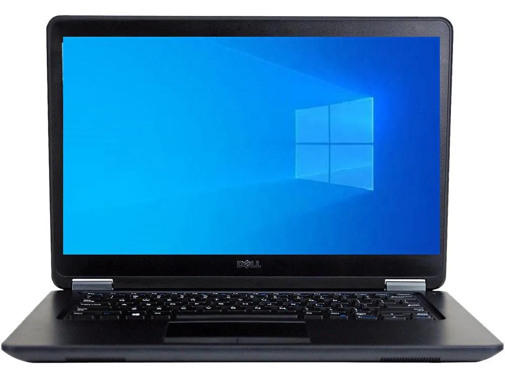 Black Dell Latitude E7270 clamshell laptop, matte 12.5 inch non-touch screen, built-in webcam, compact business chassis