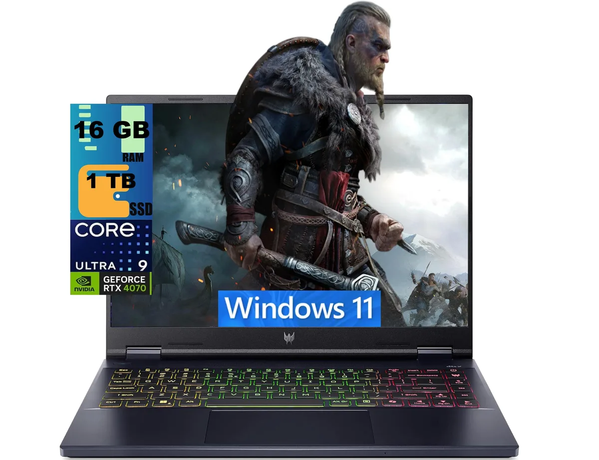 Acer America Acer Predator Helios Neo 14 gaming laptop Intel Core Ultra 9 185H RTX 4070 16GB 512GB 14.5 165Hz — product photo