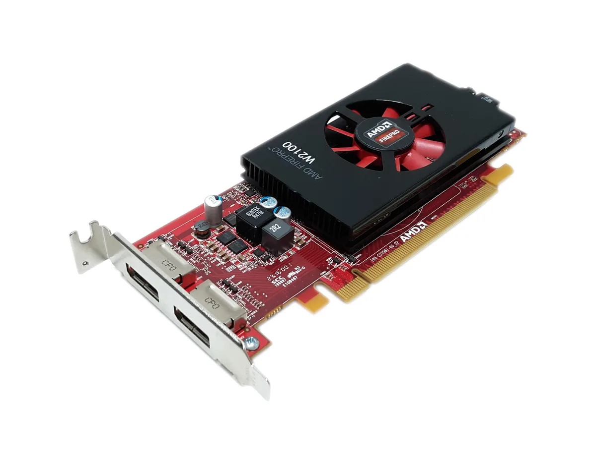 HP AMD FirePro W2100 low-profile graphics card with two DisplayPort outputs