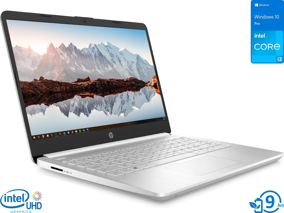 HP HP 14 laptop Intel Core i3-1125G4 16GB 512GB SSD 14" FHD Windows 10 Pro S Silver — photo du produit