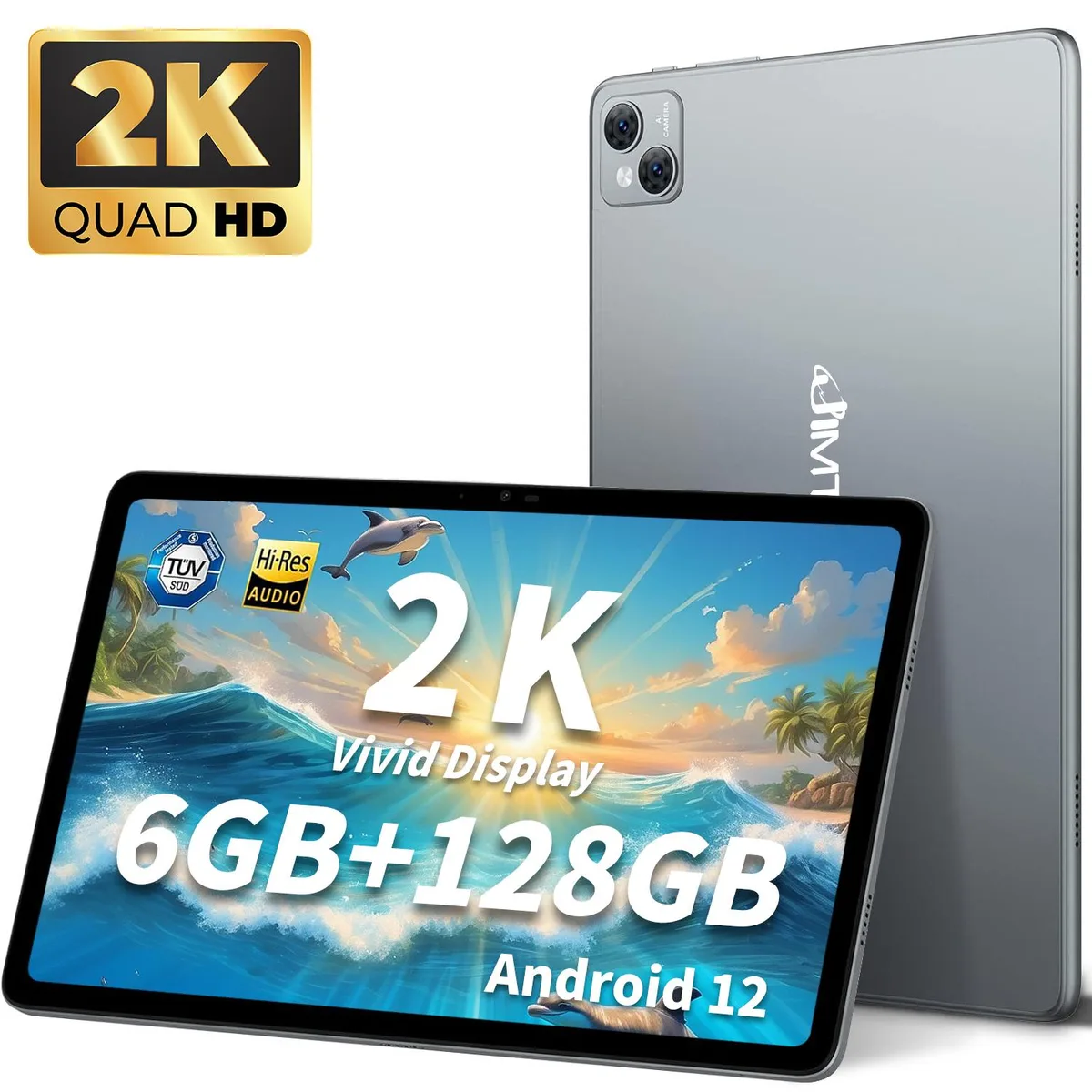 JIMTAB JIMTAB 10.4 inch 2K Tablet 6GB 128GB Octa Core 2.00GHz Android 12 Gray — 商品写真
