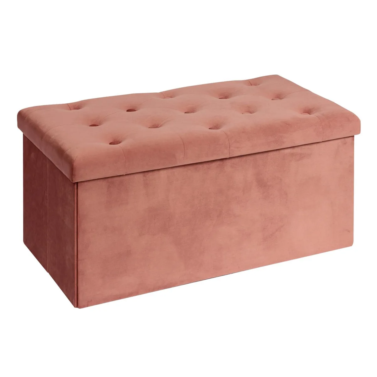  B FSOBEIIALEO Folding Storage Ottoman Velvet Bench 31.5"x17.72"x15.75" Warm Red Large — 商品照片