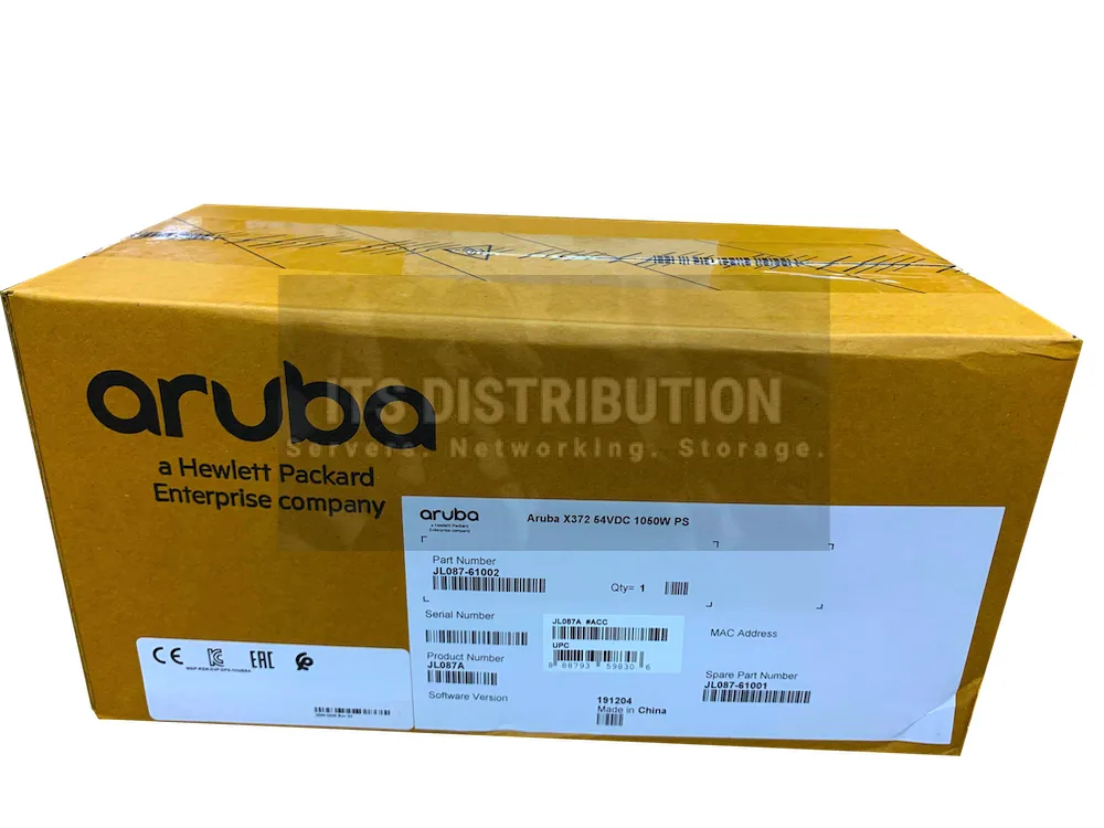 Rectangular silver power supply unit with ventilation grilles and label showing 1050 W 54 V DC