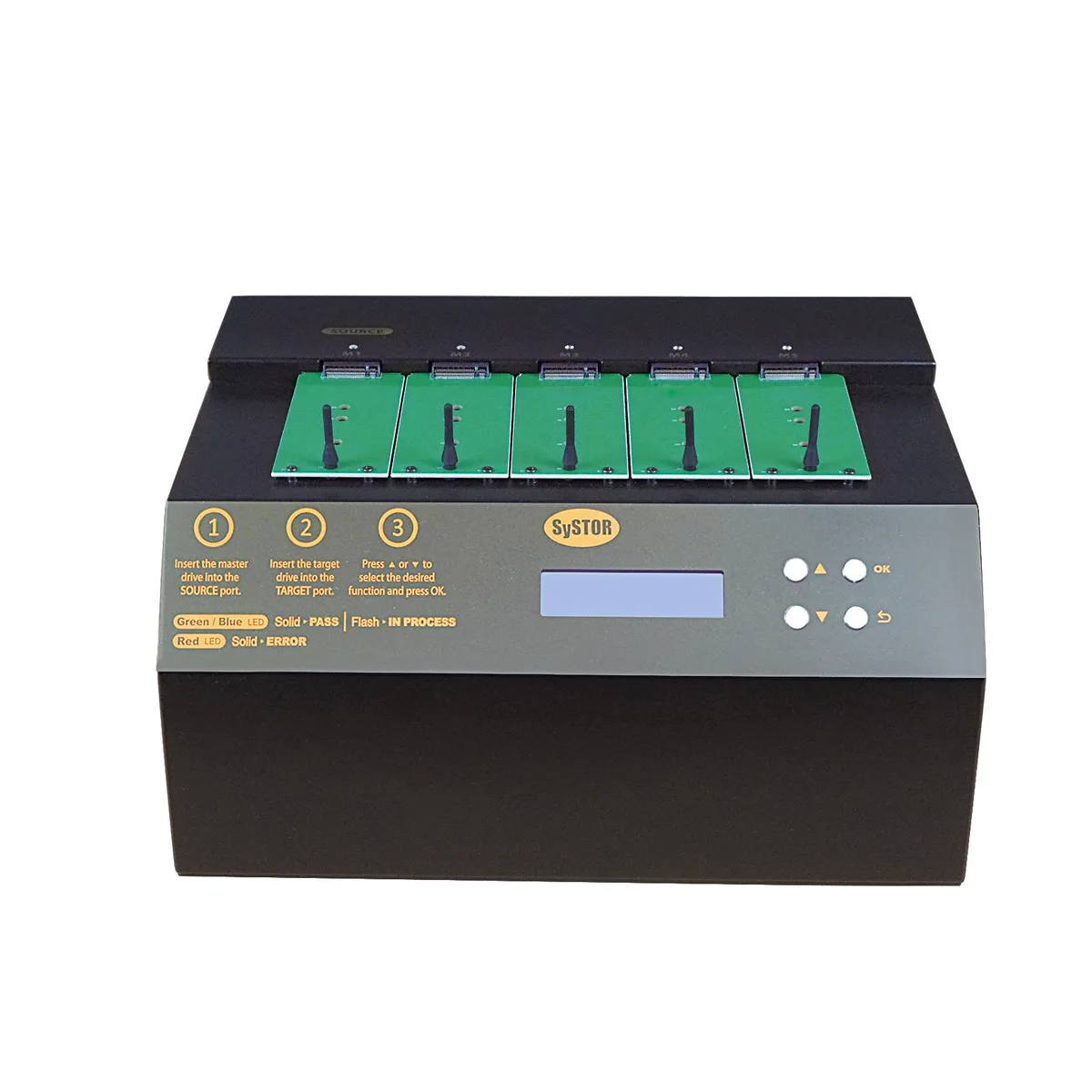 Systor Systor SYSNVME-YL03REG04 1-to-4 NVMe/SATA Duplicator 18GB/min — fotografie produktu