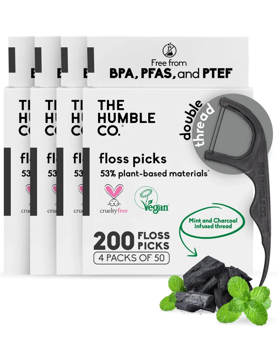  The Humble Co. HDFP00 Charcoal Floss Picks 200 oral care — produktfoto
